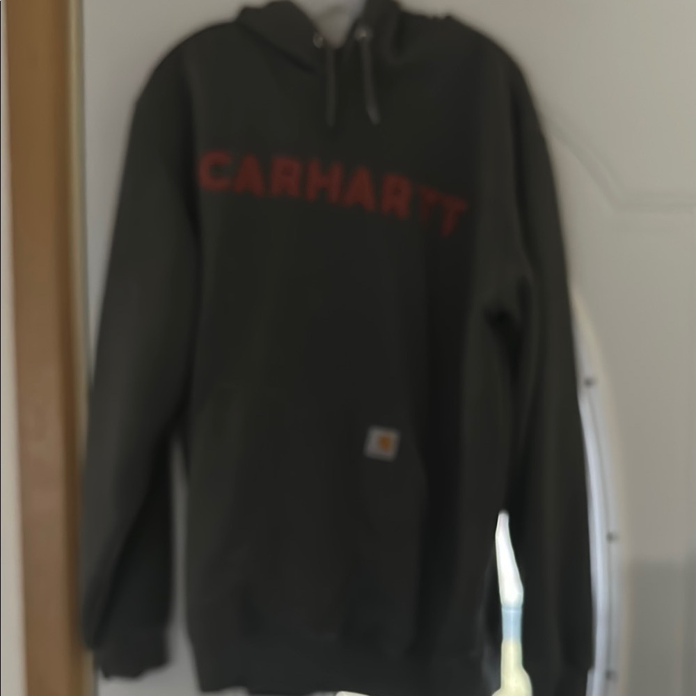 Carhartt Black Hoodie with Red Logo